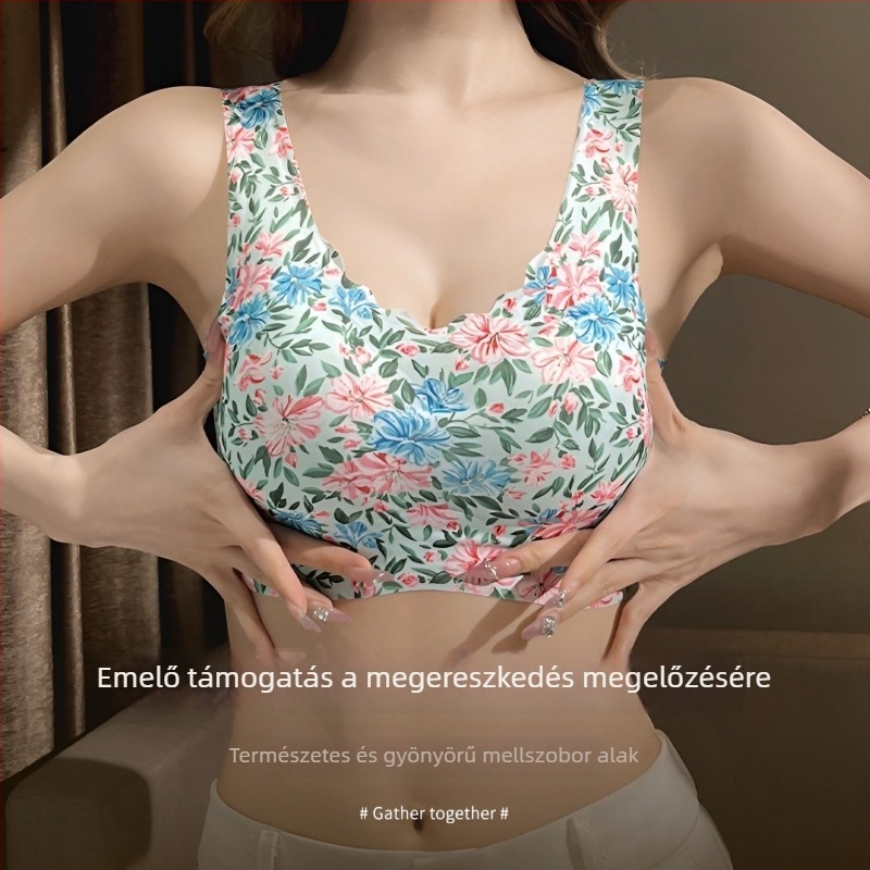 Ice Silk seamless push-up melltartó, merevítő nélkül, lélegző hátsó panel, tubus-top dizájn, anti-sag nyári futáshoz