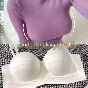 Nincs vállpántos Bandeau melltartó félkosaras, varrat nélküli, formálja kebleket és a hátat, légáteresztő nylon