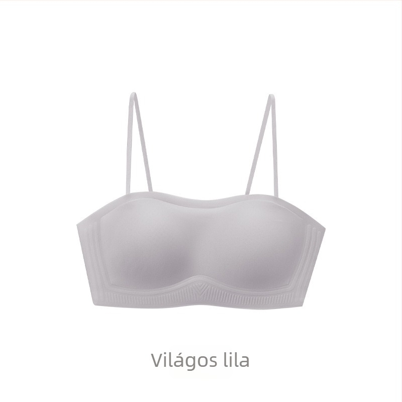 Nylon anyagú váll nélküli csőtop, csúszásmentes, push-up; fő anyag tartalom 50–70%.