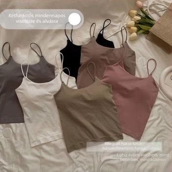 Női vállpántos top mellkas párnával, nylon-spandex anyag, karcsú vonal, nagy rugalmasság