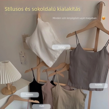 Női vállpántos top mellkas párnával, nylon-spandex anyag, karcsú vonal, nagy rugalmasság