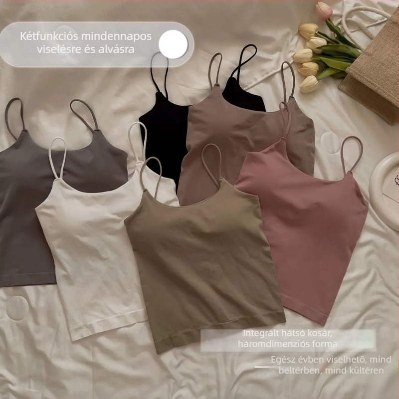 Női vállpántos top mellkas párnával, nylon-spandex anyag, karcsú vonal, nagy rugalmasság