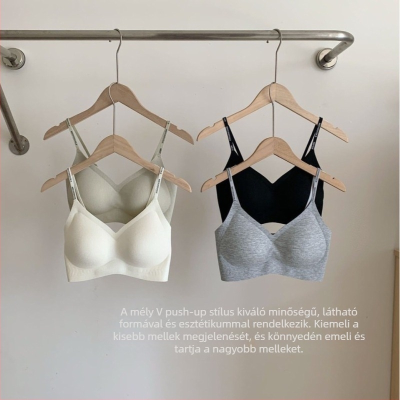 Algás hidratáló hatású push-up melltartó betűk alakú pántokkal, puha tartással, pull-on stílusban