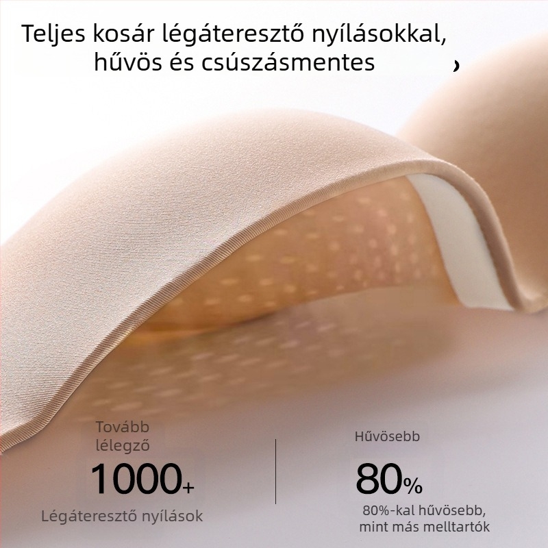 Félsújt melltartó vékony formázott kosarakkal; 1/2 kosár; nylon anyag 50–70% tartalom; légáteresztő