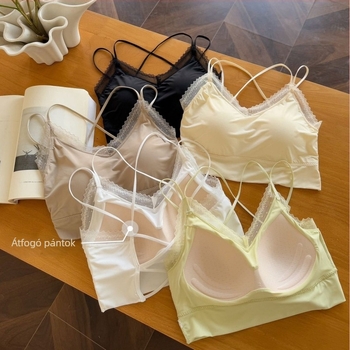 Pánt nélküli melltartó felső – ice silk anyag, fő anyag nylon, teljes kosár, közepes kosárforma, hát nélküli kialakítás