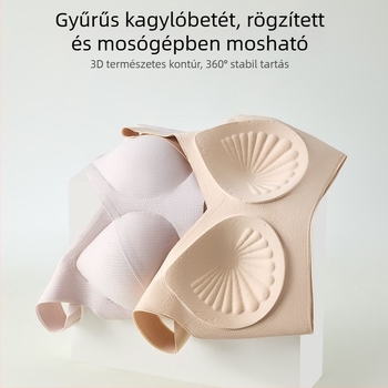 Varrat nélküli női melltartó, lélegző hátrésszel, fix kosarakkal, formázó és emelő hatású, merevítés nélkül
