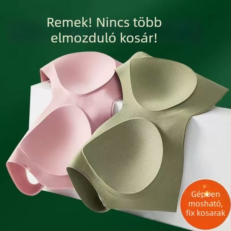Sima varrat nélküli, egyrészes melltartó, merevített kosarakkal, plusz méret, kényelmes push-up, sportos hátsó rész