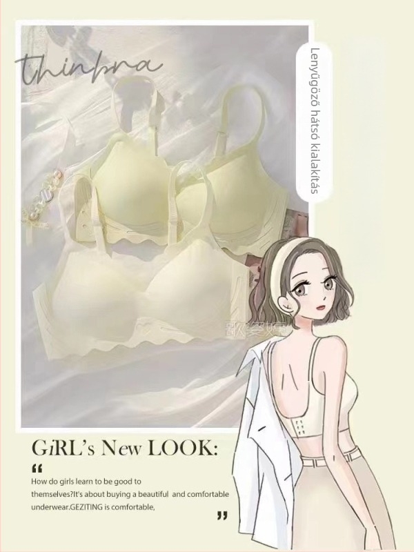 Sima varrás nélküli egyszemes nylon melltartó, 3/4 kosár, felső támasz, könnyű push-up, alkalmas kis mellre, drót nélküli