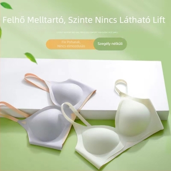 Nylon melltartó vezeték nélküli, 3/4 kosár, vékony formázott kosarak, légáteresztő, hátsó rész nyom nélkül, hátul három sor csat, rögzített kettős vállpántok