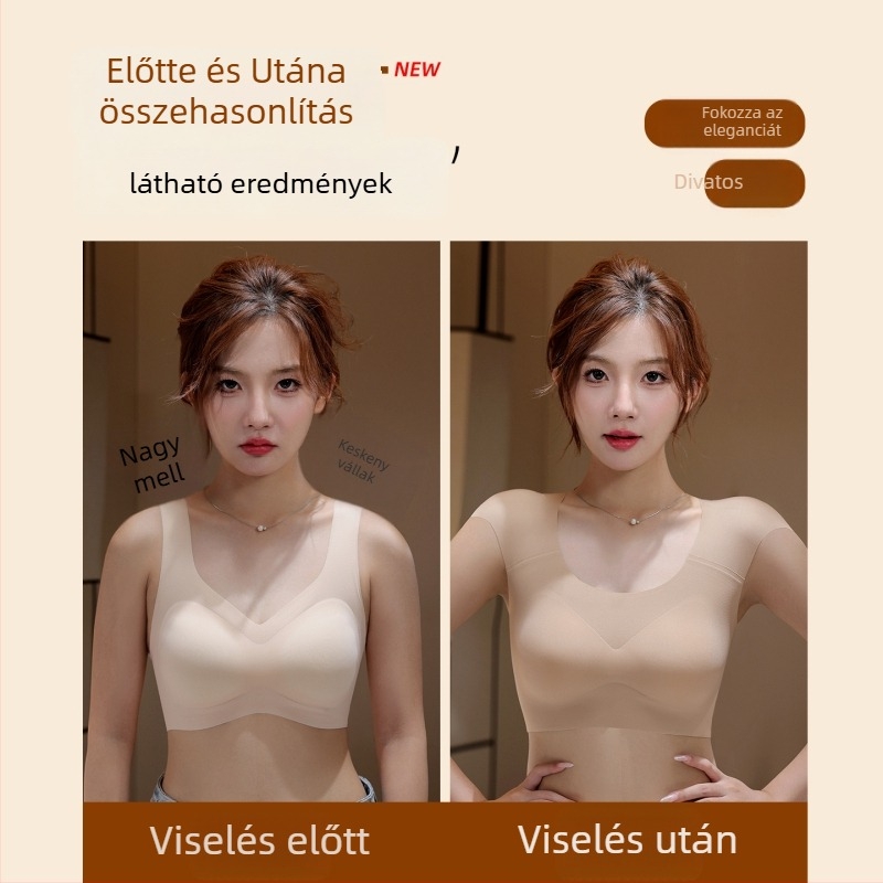 Vezeték nélküli melltartó, teljes kosár és vékony formázott kosár, bélés nylon 70–80%, fix pántok