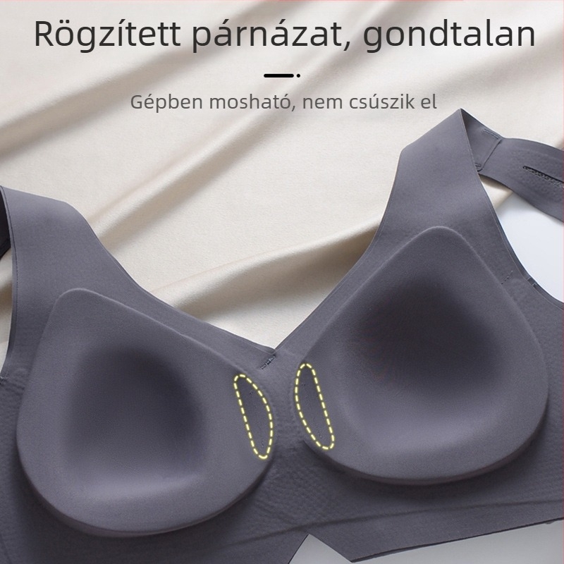 Drót nélküli sportmelltartó fix kosarakkal, varrat nélküli dizájn, emelő hatás és szép hátsó vonal