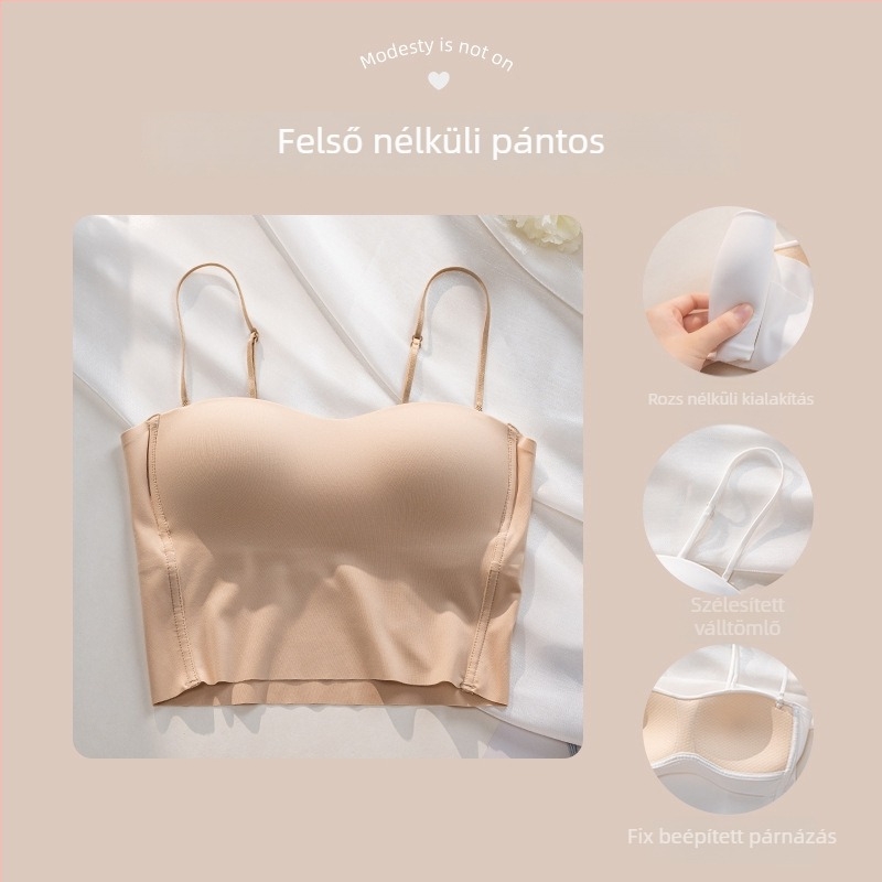 Nylon anyagú női top, levehető dupla vállpántokkal; 3/4 kosár; vékony formázott kosarak; lélegző; hátformázó