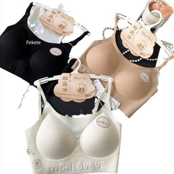 Nylon melltartó 5001 vékony latex kosarakkal, rögzített dupla vállpántok, légáteresztő, láthatatlan hátsó dizájn, bélés elasztánnal