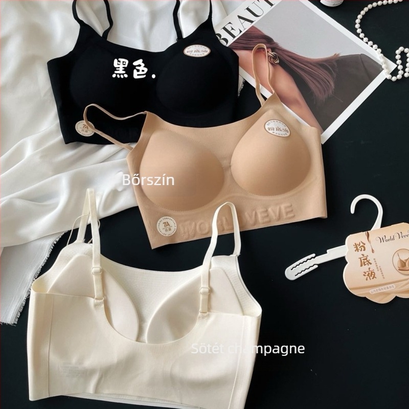 Nylon melltartó 5001 vékony latex kosarakkal, rögzített dupla vállpántok, légáteresztő, láthatatlan hátsó dizájn, bélés elasztánnal