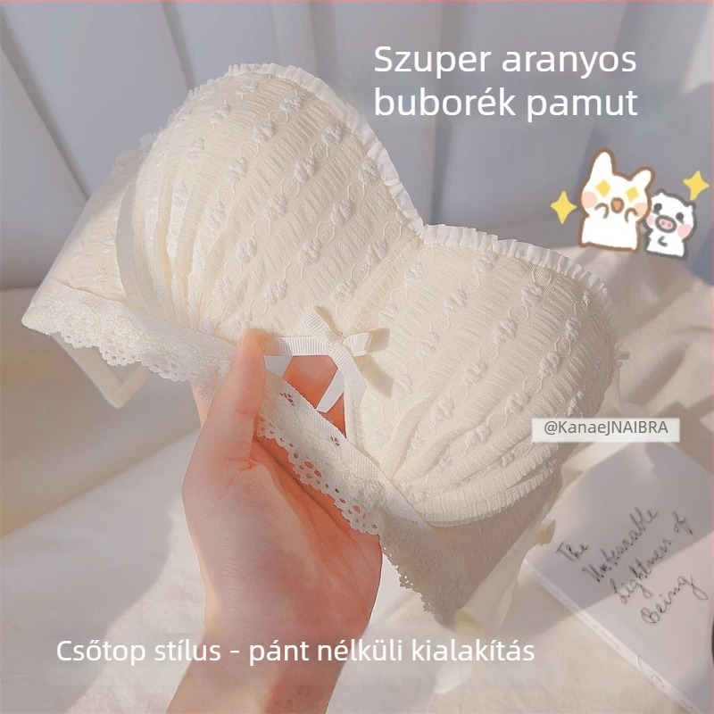 Push-up melltartó kis mellhez, csúszásmentes, felső támasz, 3/4 kosár
