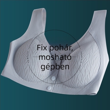 Integrált melltartó-vest elülső zárással, varrat nélküli, lélegző; 3/4 kosár; közepes kosárforma; fix dupla vállpánt