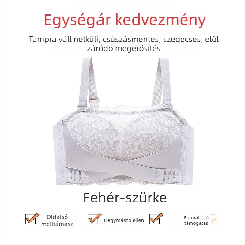 Alakító melltartó pántok nélkül, levehető dupla vállpántokkal, vékony formázott kosarakkal, hátoldali négy sor kapoccsal