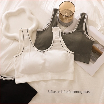 Vestés stílusú sportmelltartó teljes kosárakkal és vékony formázott kosarakkal, légáteresztő nylon anyag, kényelmes hátsó dizájn