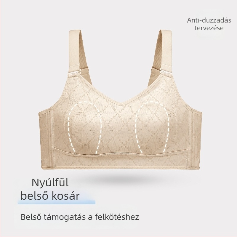 Push-Up melltartó leválasztható dupla vállpántokkal, lélegző nylon, teljes kosár vékony formázott kosarakkal, hátul négy sor kapocs