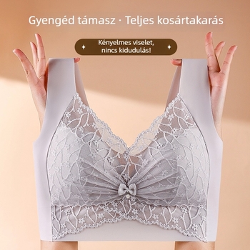 Varrás nélküli, jégselymes csipkés melltartó plusz méretben, hátsó formázással, vállpántok nélkül, vékony fazon nőknek