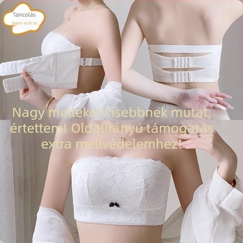 Váll nélküli csőtop melltartó nagy mellekhez, pamut, vékony formázott kosarak, levehető dupla pántok, hátul négy soros zár, légáteresztő