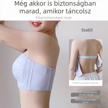 Váll nélküli csőtop melltartó nagy mellekhez, pamut, vékony formázott kosarak, levehető dupla pántok, hátul négy soros zár, légáteresztő