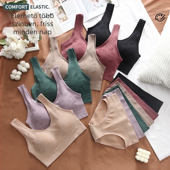 Pluszméretű vezeték nélküli melltartó U-alakú hátsóval, varrat nélküli, párnázott kosarakkal