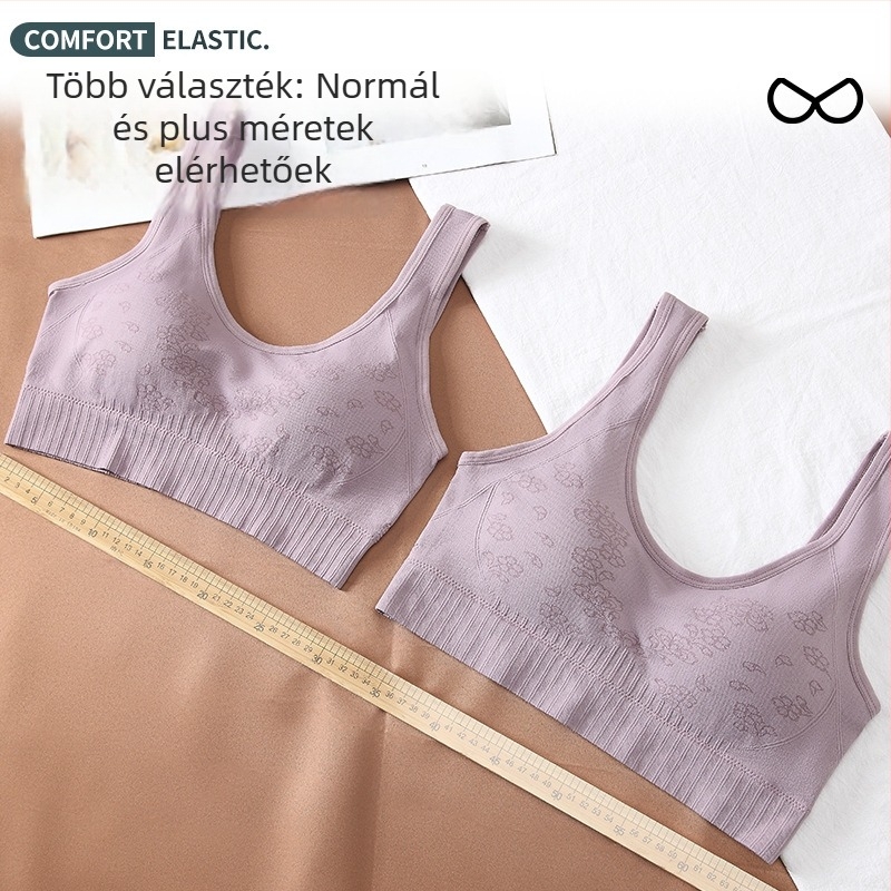 Pluszméretű vezeték nélküli melltartó U-alakú hátsóval, varrat nélküli, párnázott kosarakkal