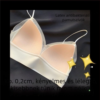 Csipkés hálós melltartó, vezeték nélküli, varrat nélküli dizájn, 3/4 kosár, ultra vékony formázó kosár, fix kettős vállpántok