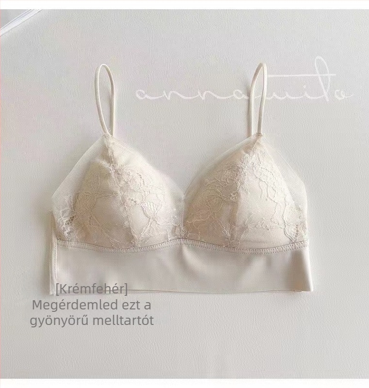 Csipkés hálós melltartó, vezeték nélküli, varrat nélküli dizájn, 3/4 kosár, ultra vékony formázó kosár, fix kettős vállpántok