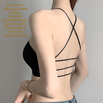 Ice Silk Backless One-Piece melltartó fix kosarakkal, dupla vállpántokkal, légáteresztő, push-up, láthatatlan fehérnemű kis mellekhez