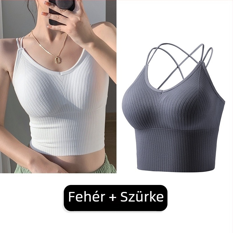 Kivágás nélküli Topkeresztpánt a háton, nylon anyag; 3/4 kosár; formázott kosár felső vékony, alsó vastag; minimalist stílus