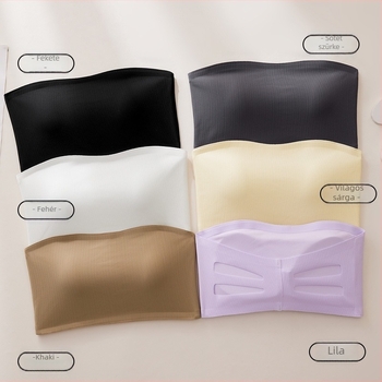 Váll nélküli Ice Silk csőtop, Nylon fő anyag, varrás nélküli, hát kivágott dizájn, teljes kosár