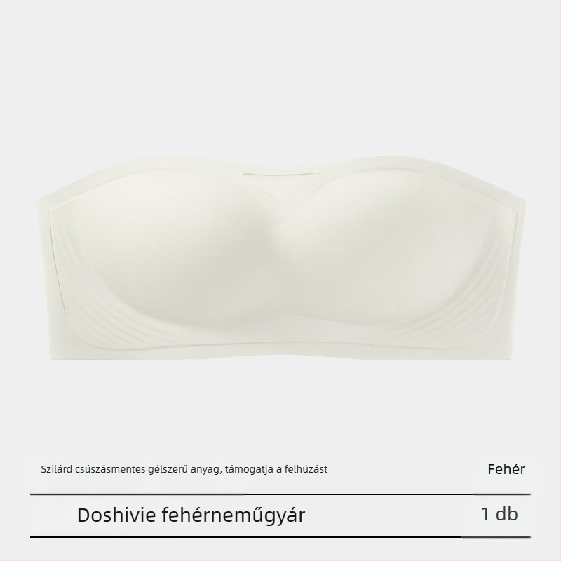 Vállpánt nélküli melltartó, csúszásmentes, láthatatlan, vékony formázott kosarak, nejlon anyag, spandex bélés