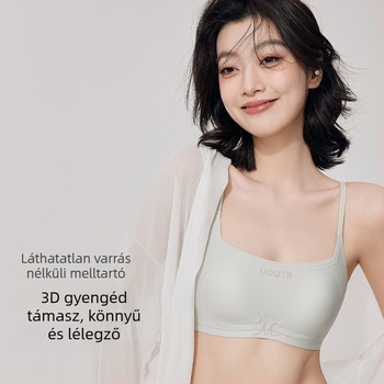 Drót nélküli, seamless női melltartó, ultra vékony formázott kosár, lélegző nylon anyag, kosár nyúlfül dizájnnal, fix kettős vállpántok