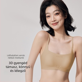 Drót nélküli, seamless női melltartó, ultra vékony formázott kosár, lélegző nylon anyag, kosár nyúlfül dizájnnal, fix kettős vállpántok