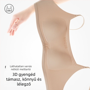 Drót nélküli, seamless női melltartó, ultra vékony formázott kosár, lélegző nylon anyag, kosár nyúlfül dizájnnal, fix kettős vállpántok