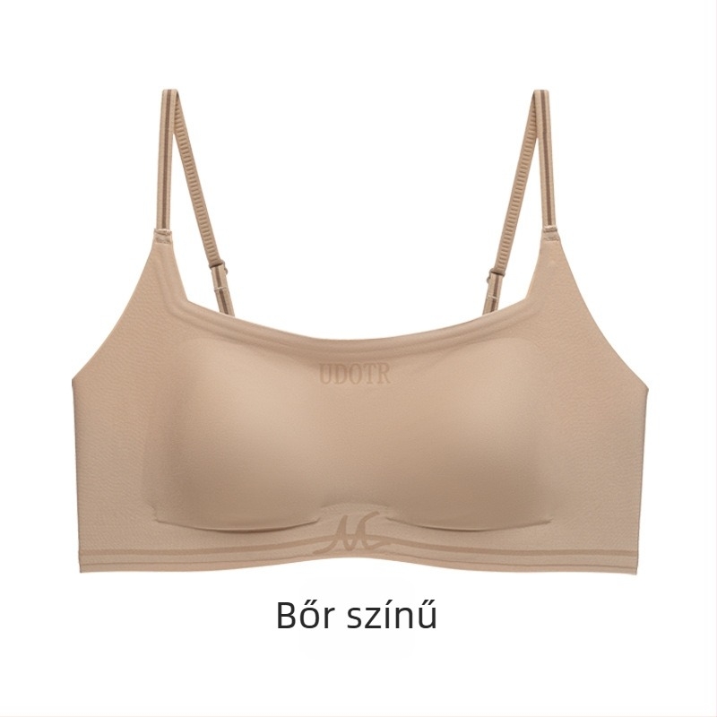 Drót nélküli, seamless női melltartó, ultra vékony formázott kosár, lélegző nylon anyag, kosár nyúlfül dizájnnal, fix kettős vállpántok