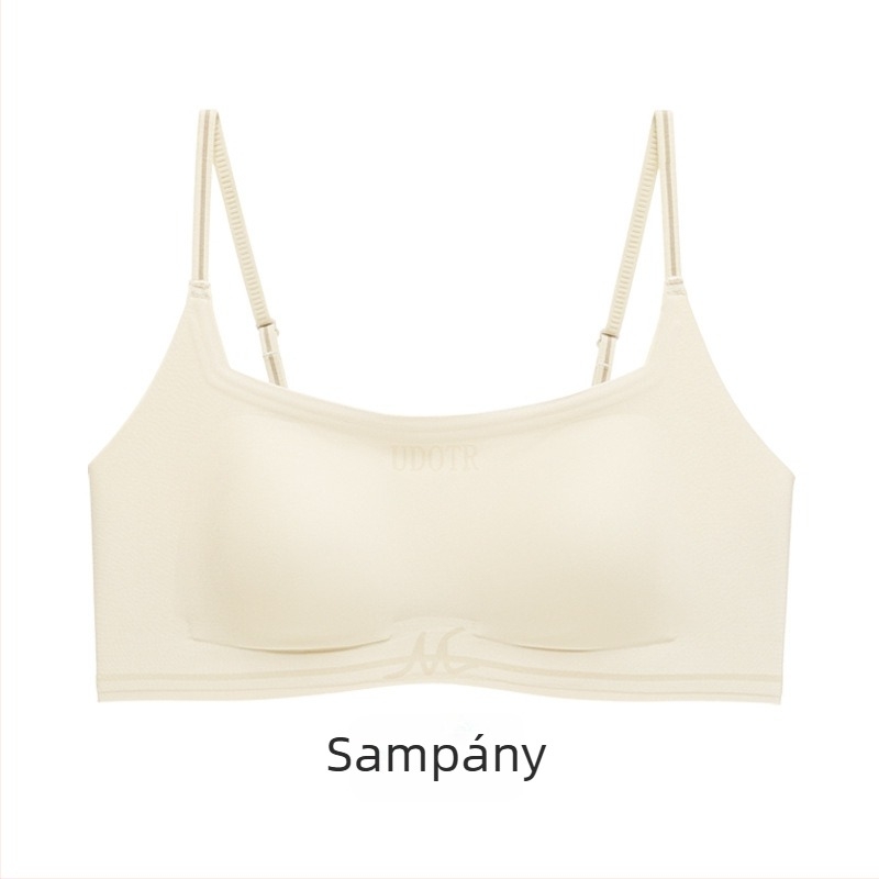 Drót nélküli, seamless női melltartó, ultra vékony formázott kosár, lélegző nylon anyag, kosár nyúlfül dizájnnal, fix kettős vállpántok