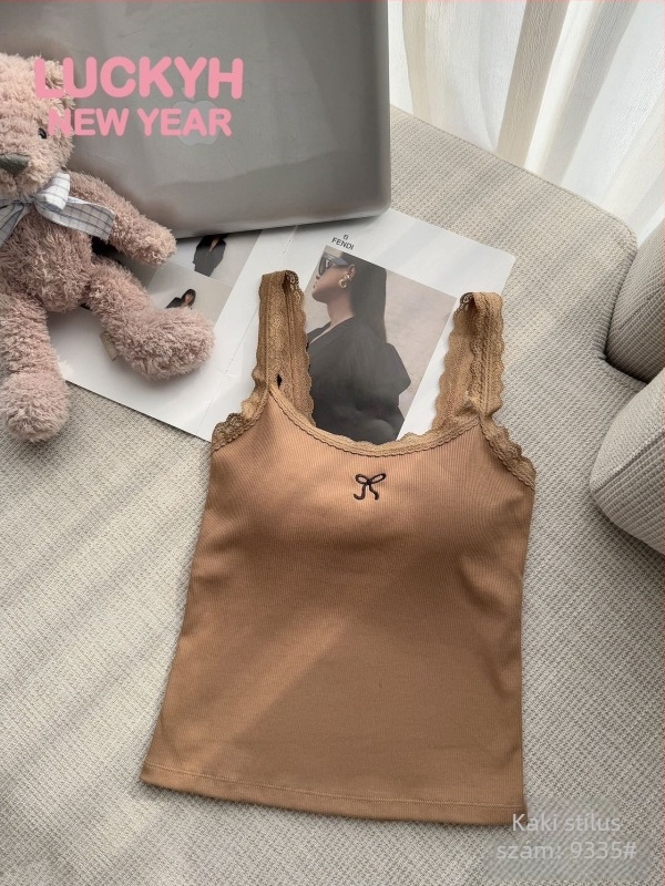 Nyári spagettipántos top - sling stílus, karcsú szabás, Chenille anyag, Spandex 30–50%, dupla pánt, közepes elasztikusság