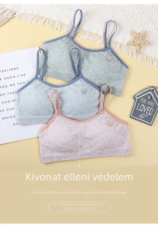 Párnázott edzőmelltartó lányoknak 7–16 éves korosztálynak, mellény-stílusban