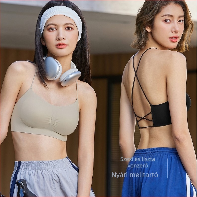 Nélküli push-up melltartó áttört hátsó dizájnnal, vékony pántokkal, 3/4 kosár, vékony formázott kosár, nylon