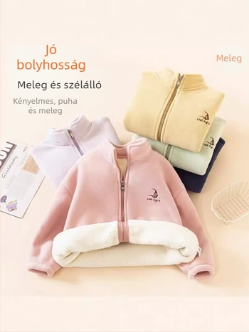 Uniszex gyerek téli kabát Orient velvet sherpa anyaggal, előre cipzárral, 3-8 éveseknek