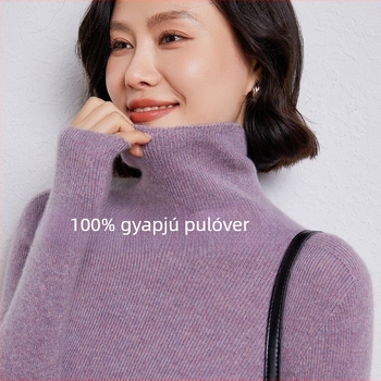 Női gyapjú pulóver, 95% gyapjú, Slim fit, hosszú ujjú, őszi–téli 2024