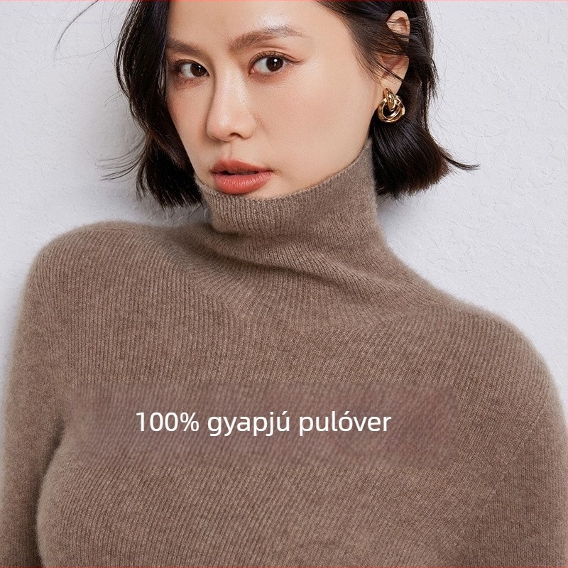 Női gyapjú pulóver, 95% gyapjú, Slim fit, hosszú ujjú, őszi–téli 2024