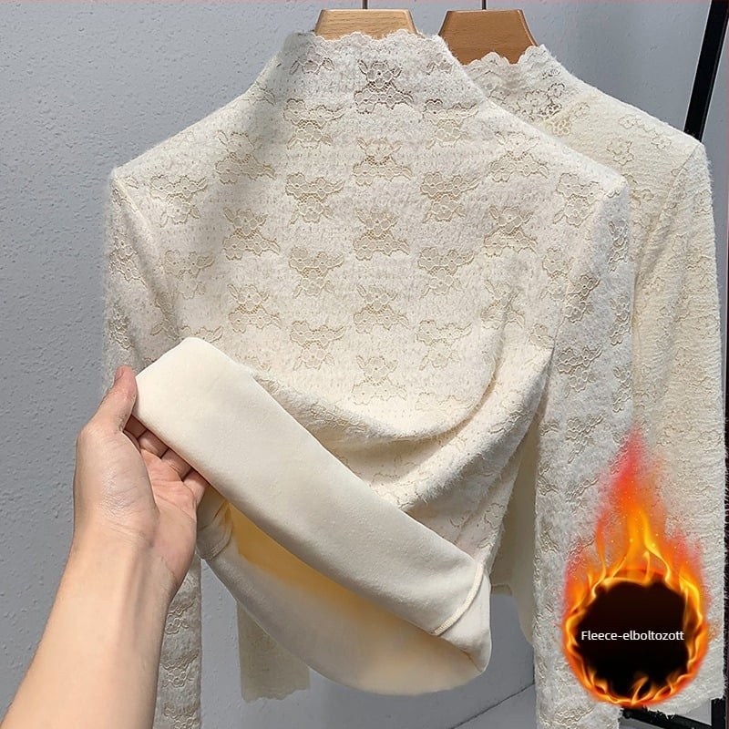Női magas nyakú alap felső nylon–elasztán keverékből, karcsúsított fazon, hosszú ujjú, elegáns mindennapi viselet