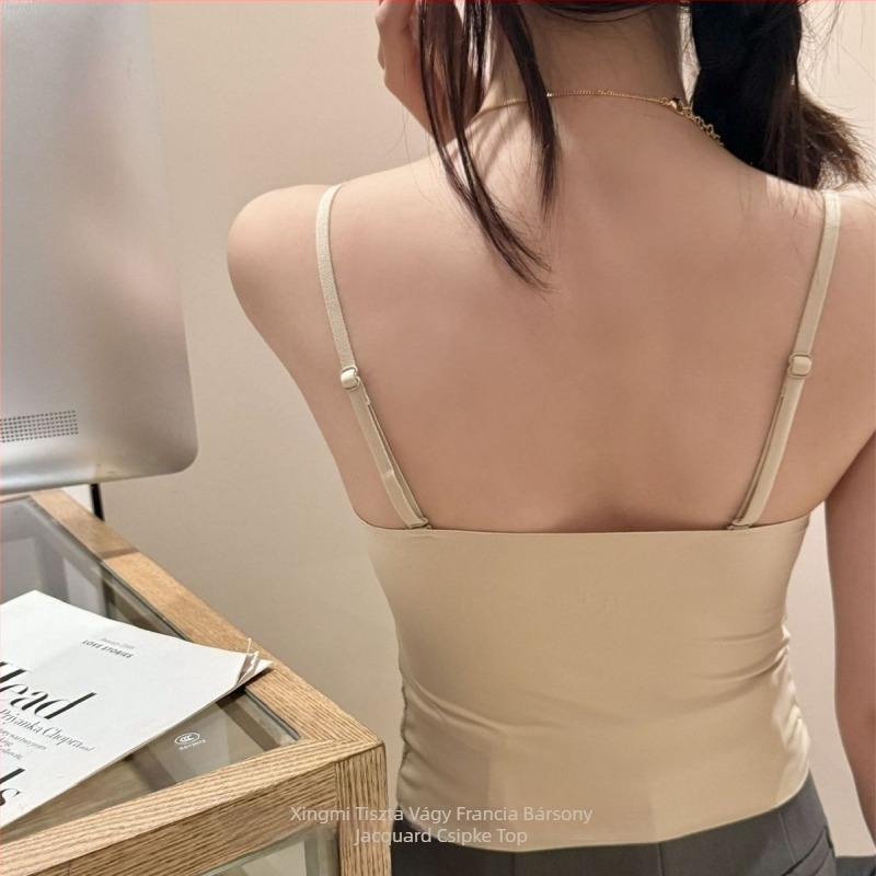 Xingmi 6099 Csipkés hosszú camisolás melltartó párnázott kosarakkal, mély V-nyak, 3/4 kosár, rögzített dupla vállpántok