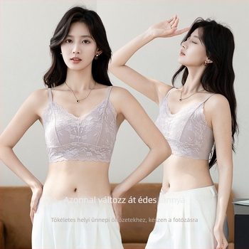 Csipkés pánt nélküli melltartó nyúlfül kupéval, vékony formázott kosár, fő anyag nylon, bélés spandex