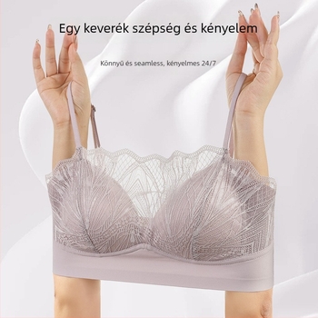 Csipkés háromszögkosaras melltartó vékony alakított kosarakkal, fő anyag: nylon, bélés: spandex