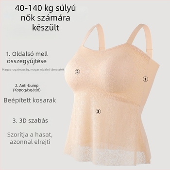 Csipkés melltartó beépített párnával, nagy méret, egyrészes dizájn, állítható pántok, kényelmes